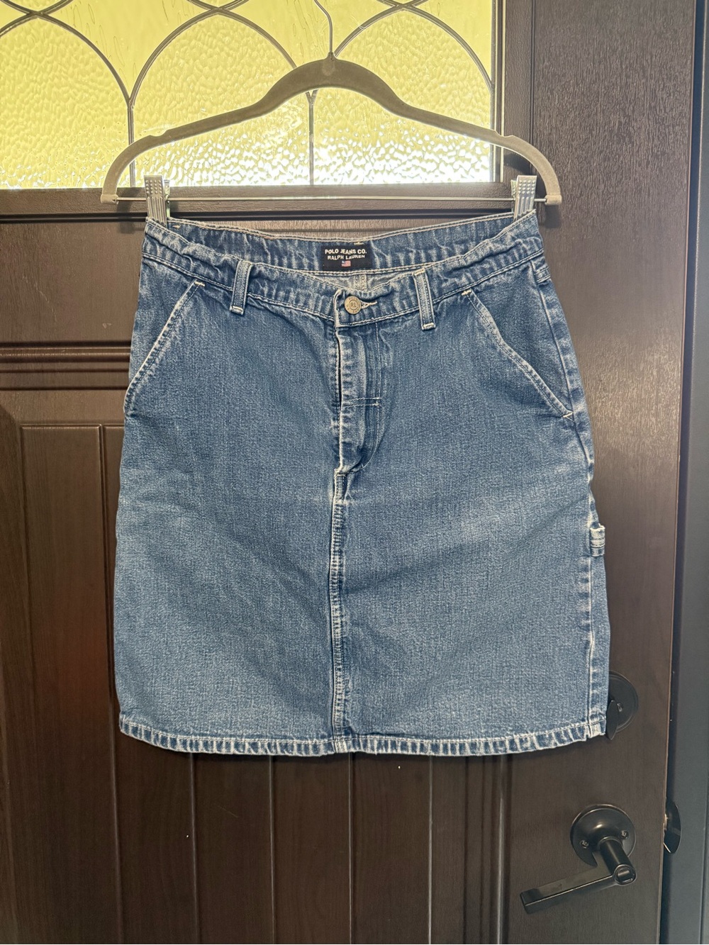 Ralph Lauren Light Blue Denim Carpenter Mini Skirt - size 8